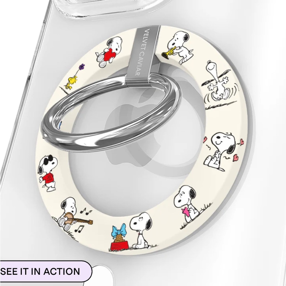 NEW Velvet Caviar Snoopy Moods magnetic grip ring